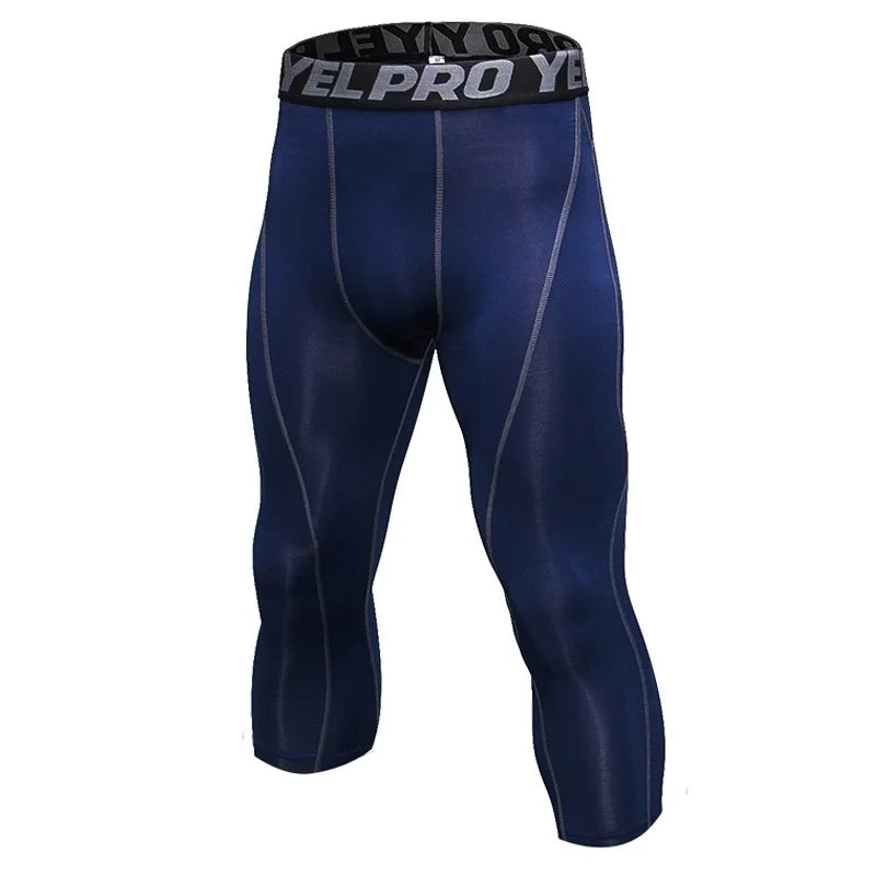 Men's Cropped Training Leggings for Gym and Running