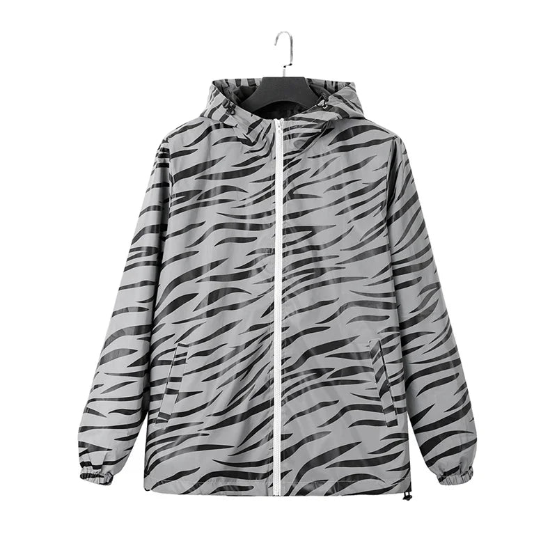 Hooded Long Sleeve Full Zip Casual Streetwear Jacket