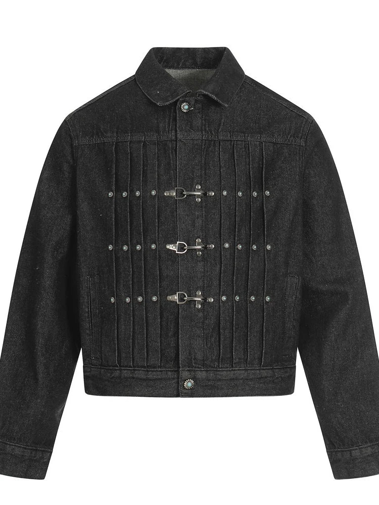 Long Sleeve Button Front Casual Denim Streetwear Jacket