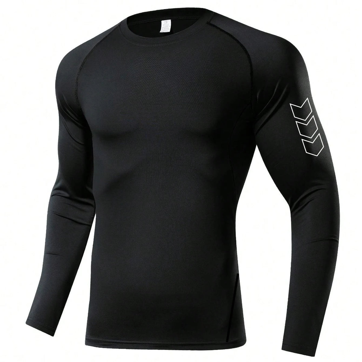 Fitted Crew Neck Long Sleeve Compression T Shirt