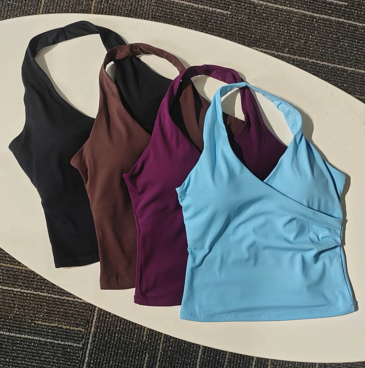 Women's Wrap Front Halter Neck Tank Top