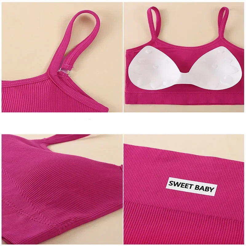 Women's Thin Strap Tank And Shorts Yoga Set