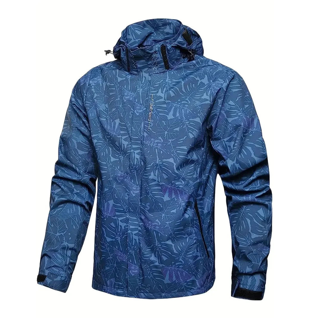 Men's Hooded Full-Zip Polyester Outdoor Jacket