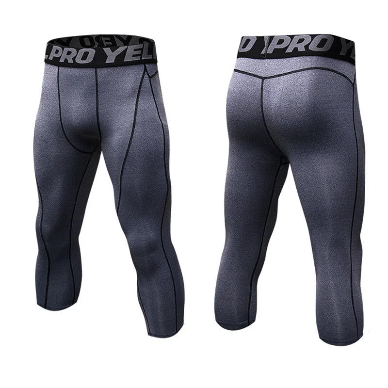 Men's Cropped Training Leggings for Gym and Running