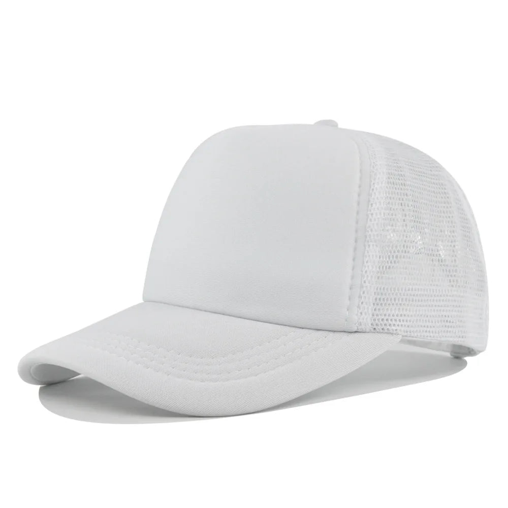 Plain Mesh Trucker Cap with Curved Brim Shape