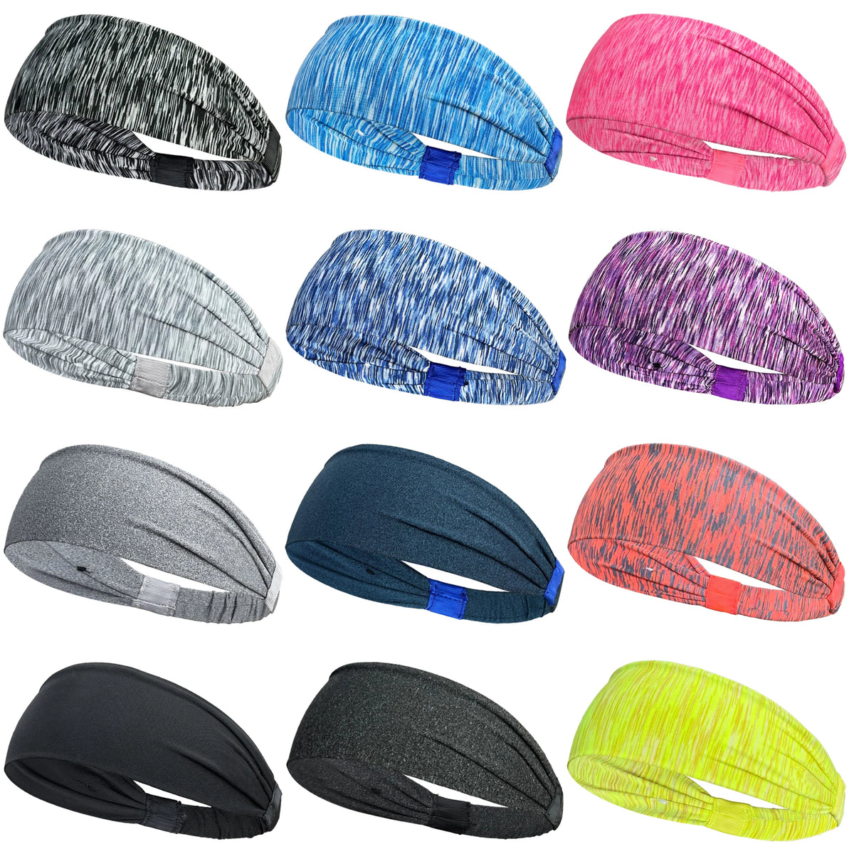 Elastic Sports Headband with Wide Fabric Band for Hair Control