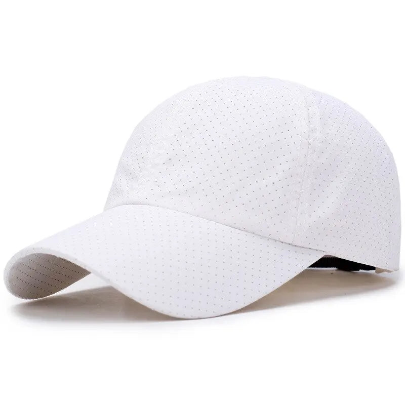 Solid Mesh Baseball Cap with Curved Brim Shape