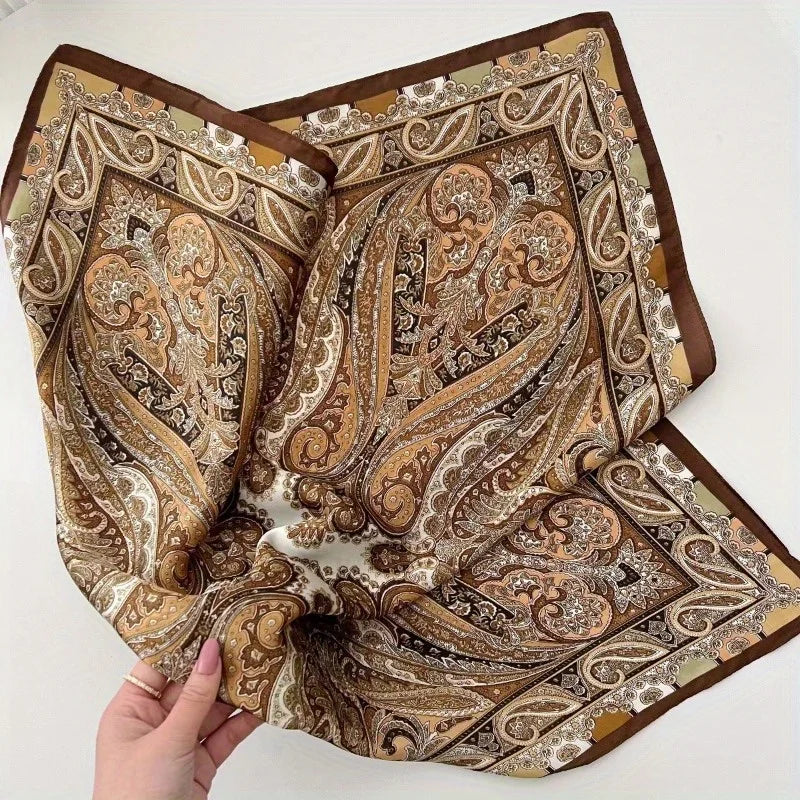 Patterned Square Scarf with Paisley and Houndstooth Style Options