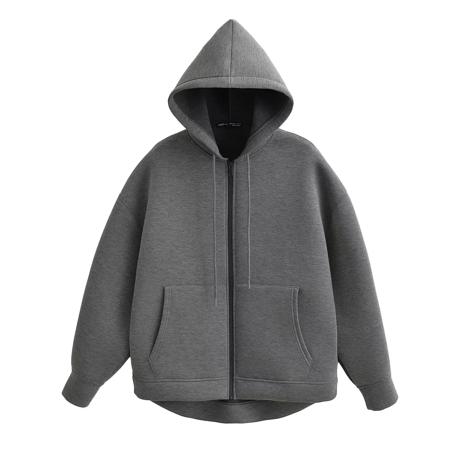 Long Sleeve Full Zip Casual Hooded Sweatshirt for Layering