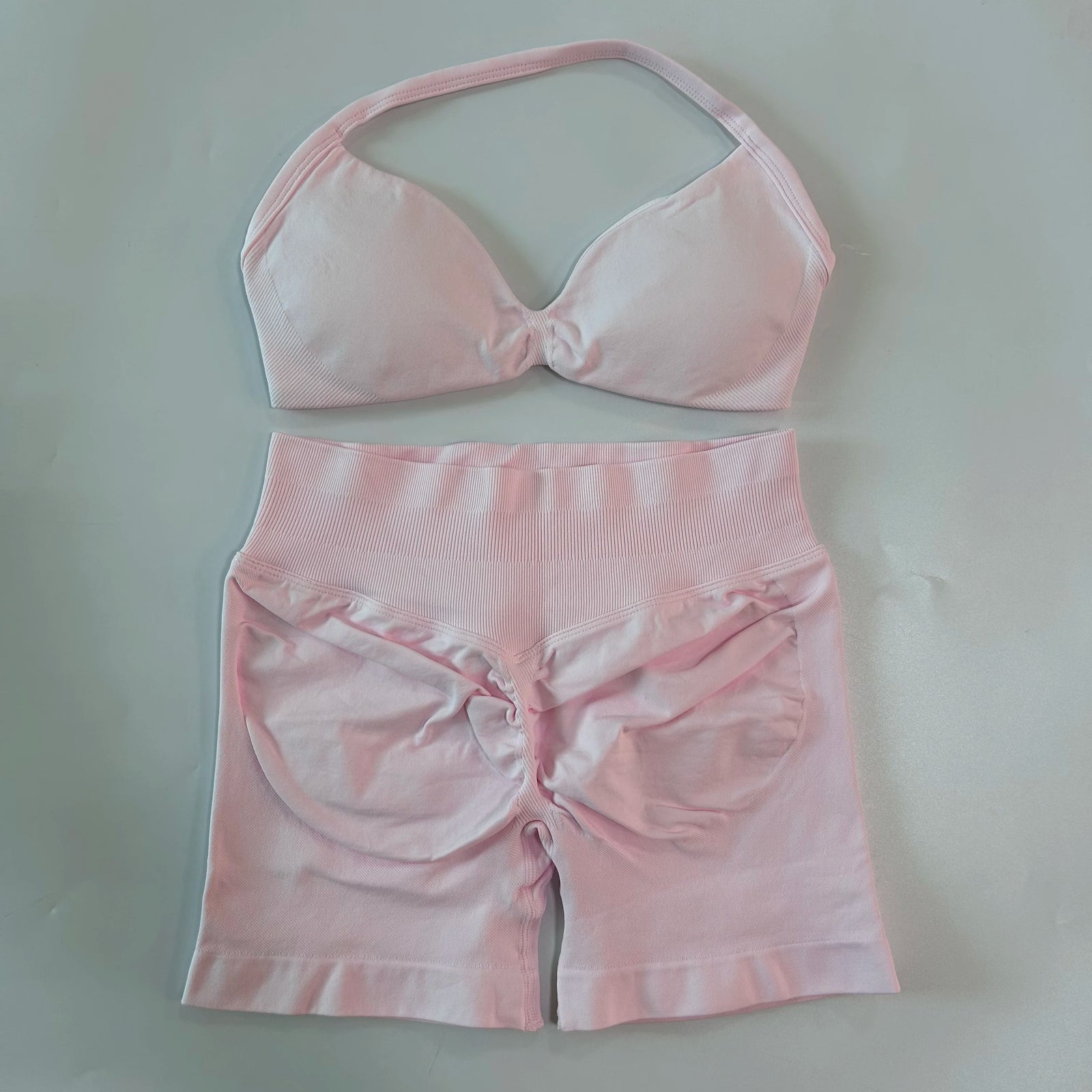 Women's Thin Strap Bra And Shorts Yoga Set