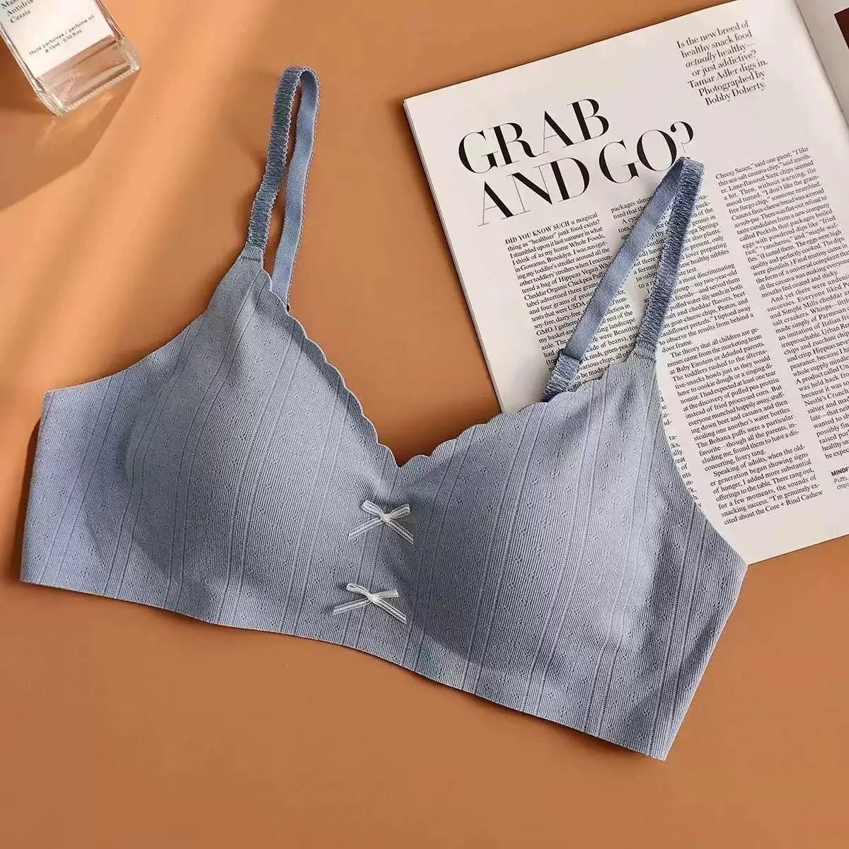 Women's Scallop Edge Bralette with Bow Front Detail