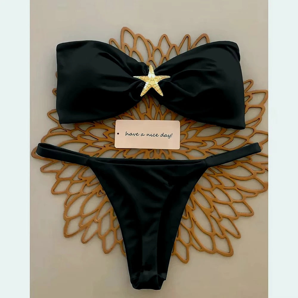 Starfish Detail Bandeau Bikini