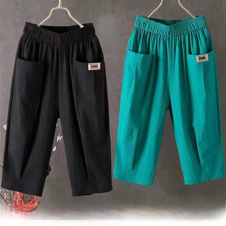 Women's Loose Cropped Harem Pants For Workout Outfits