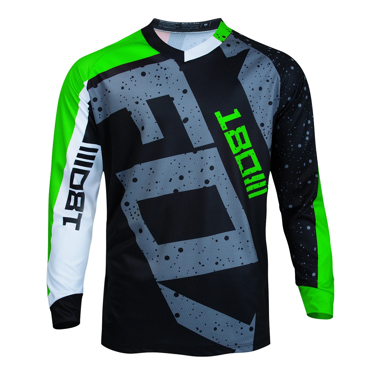 Long Sleeve V-Neck Graphic Pullover Jersey for Mountain Bike Riding