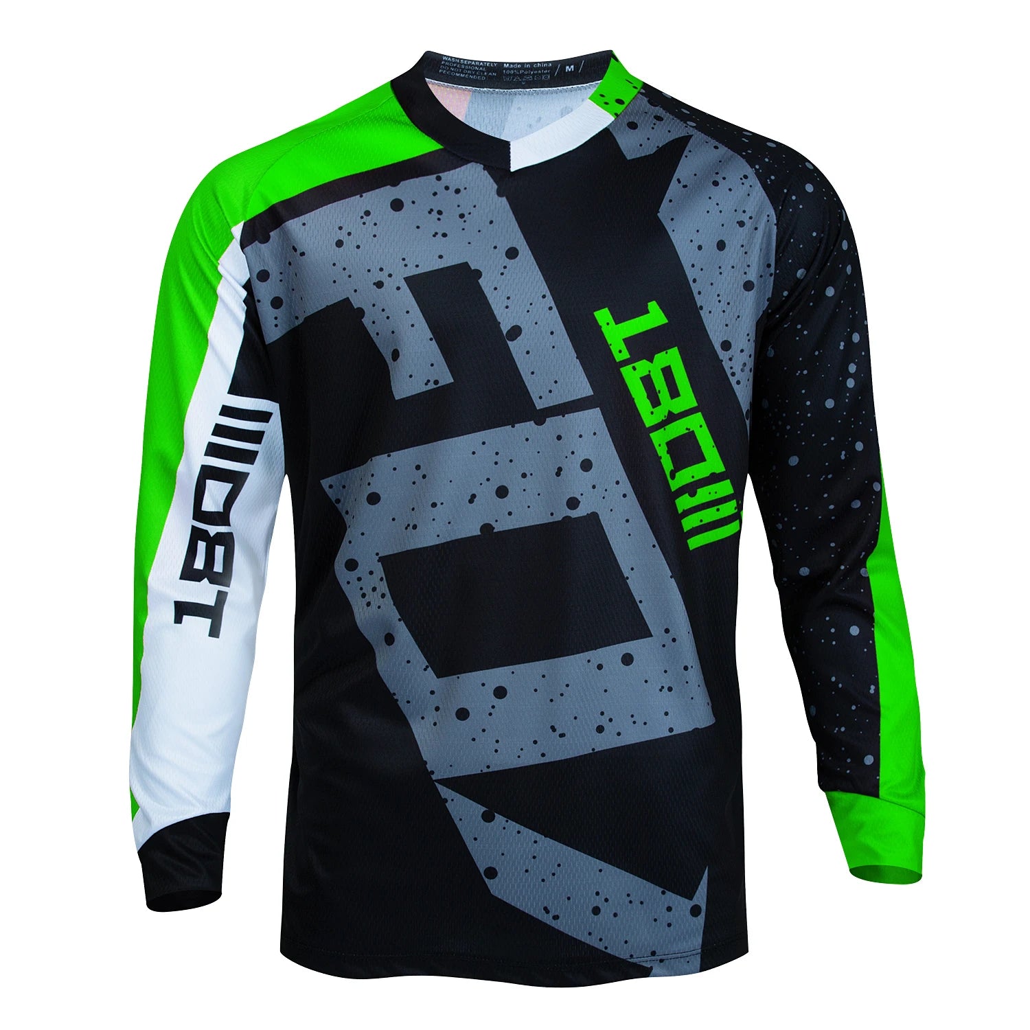 Long Sleeve V-Neck Graphic Pullover Jersey for Mountain Bike Riding