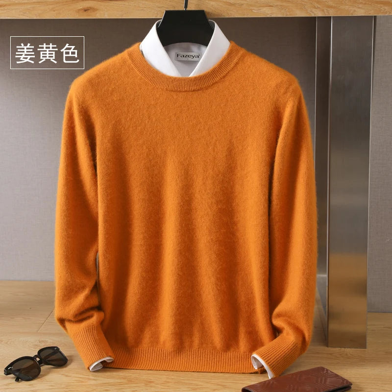 Men's Plain Crew Neck Long Sleeve Knit Sweater