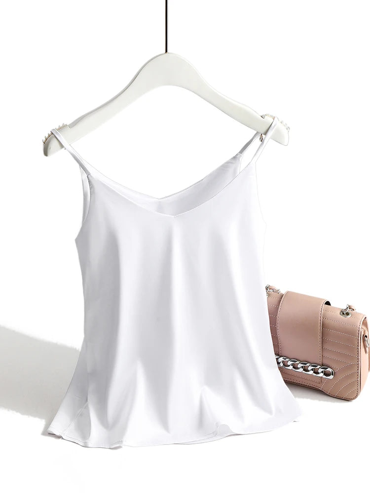 Women's V-Neck Camisole with Thin Shoulder Straps and a Relaxed Drape