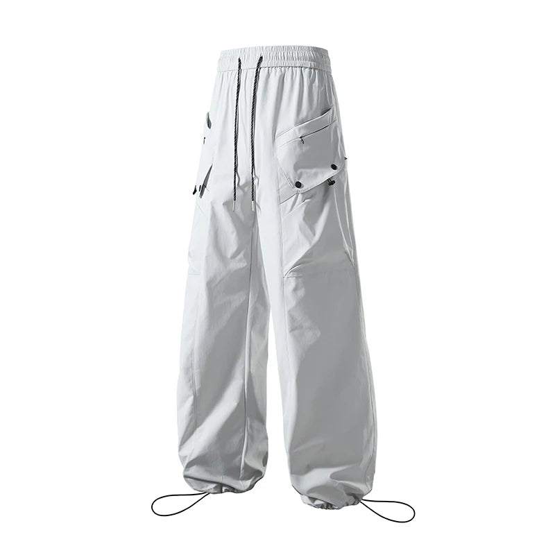 Men's Green Quick Dry Cargo Hiking Pants with Drawstring Waist