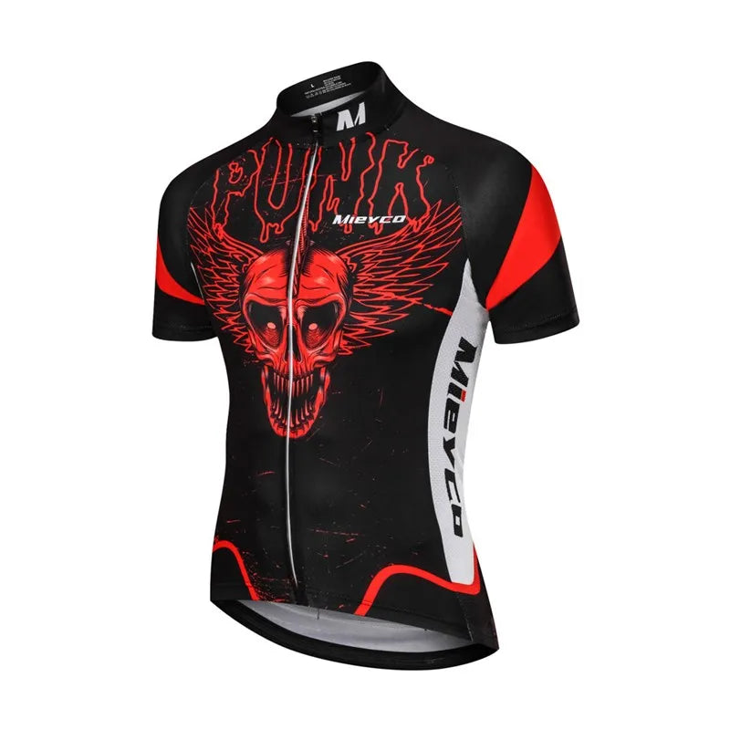 Men Short Sleeve Cycling Jersey Quick Dry Breathable Summer Road Bike Shirt