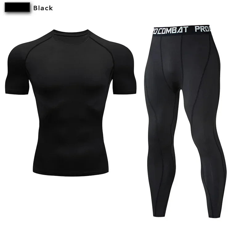 Men's Fitted Training Top and Leggings Set