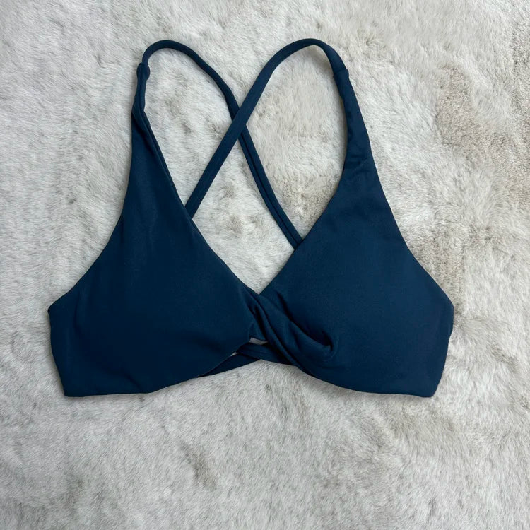 Women's V Neck Cross Back Sports Bra
