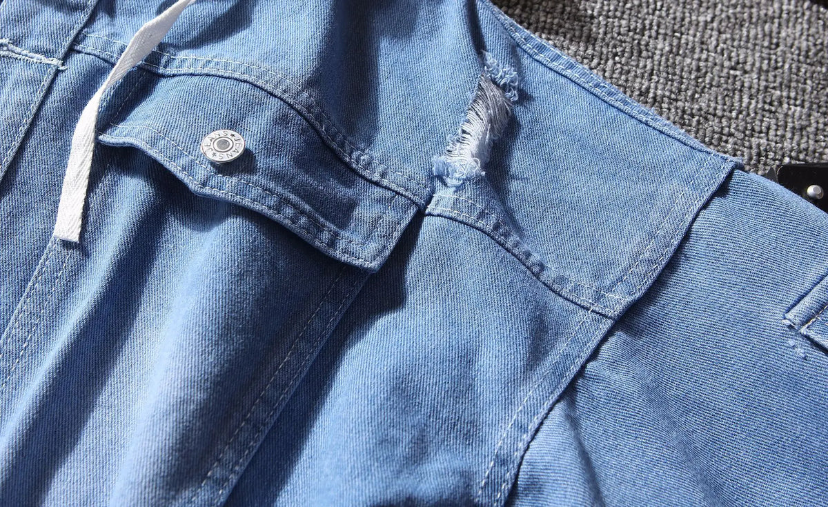 Long Sleeve Button Front Casual Denim Streetwear Jacket