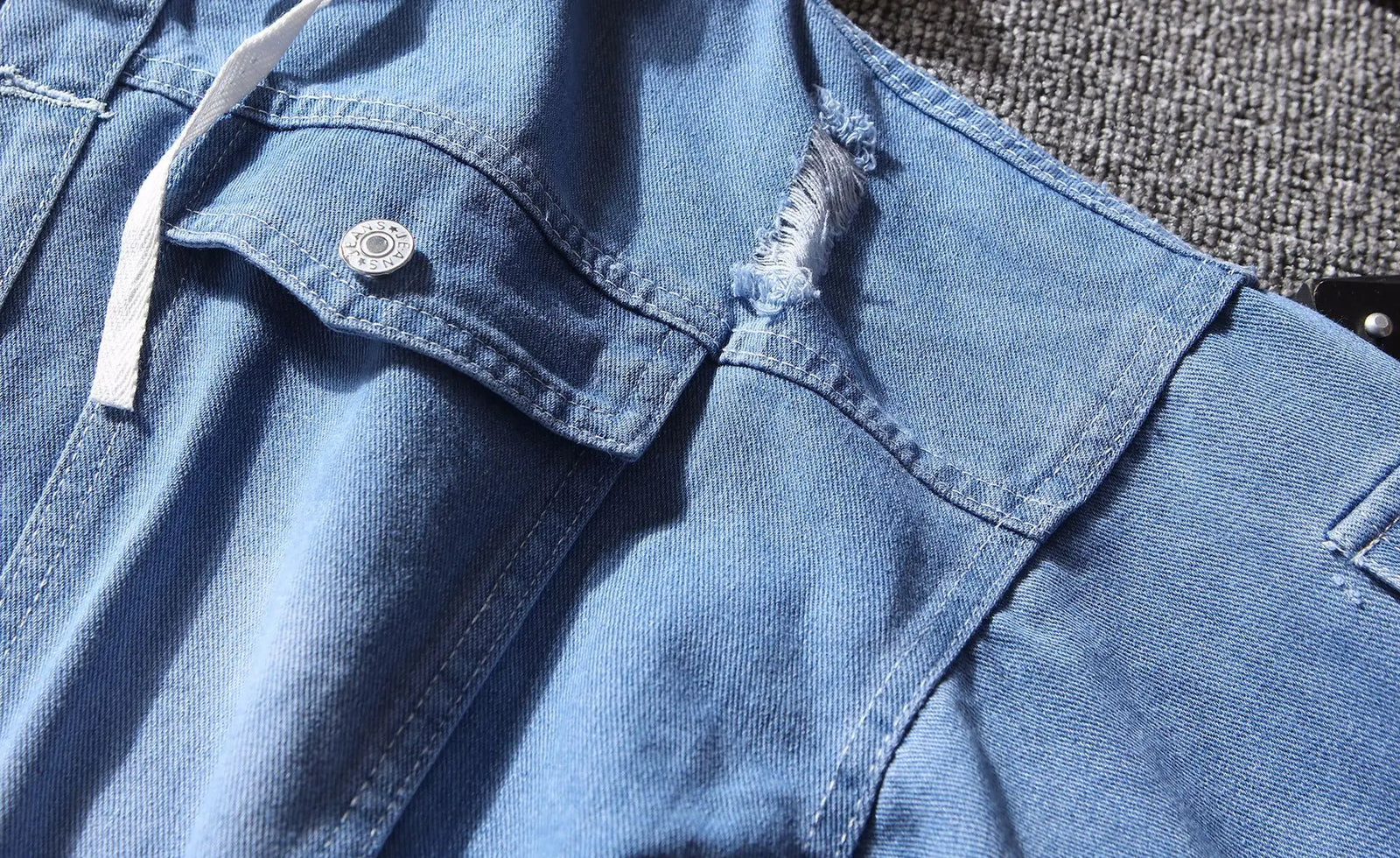 Long Sleeve Button Front Casual Denim Streetwear Jacket