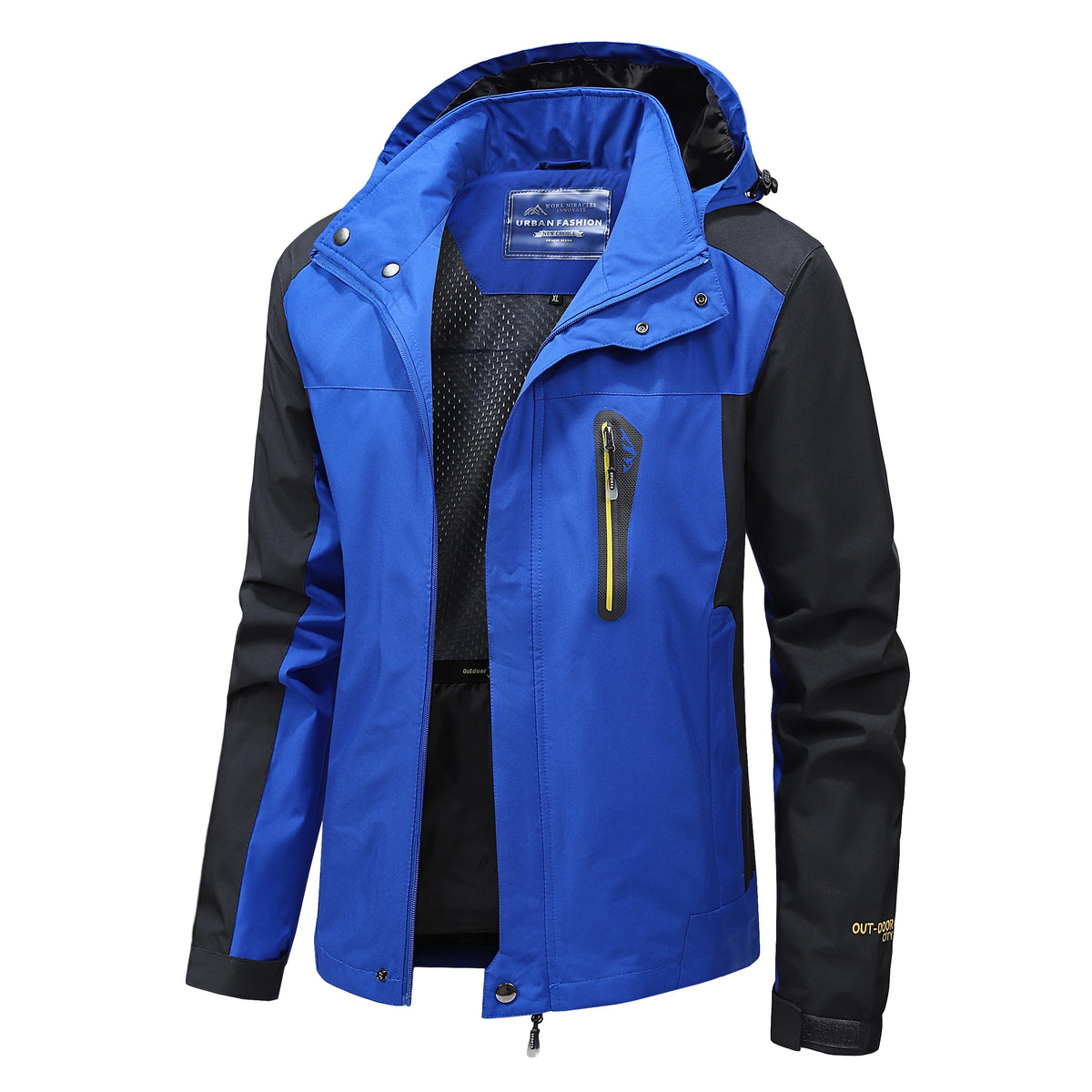 Men's Hooded Contrast Panel Hiking Jacket