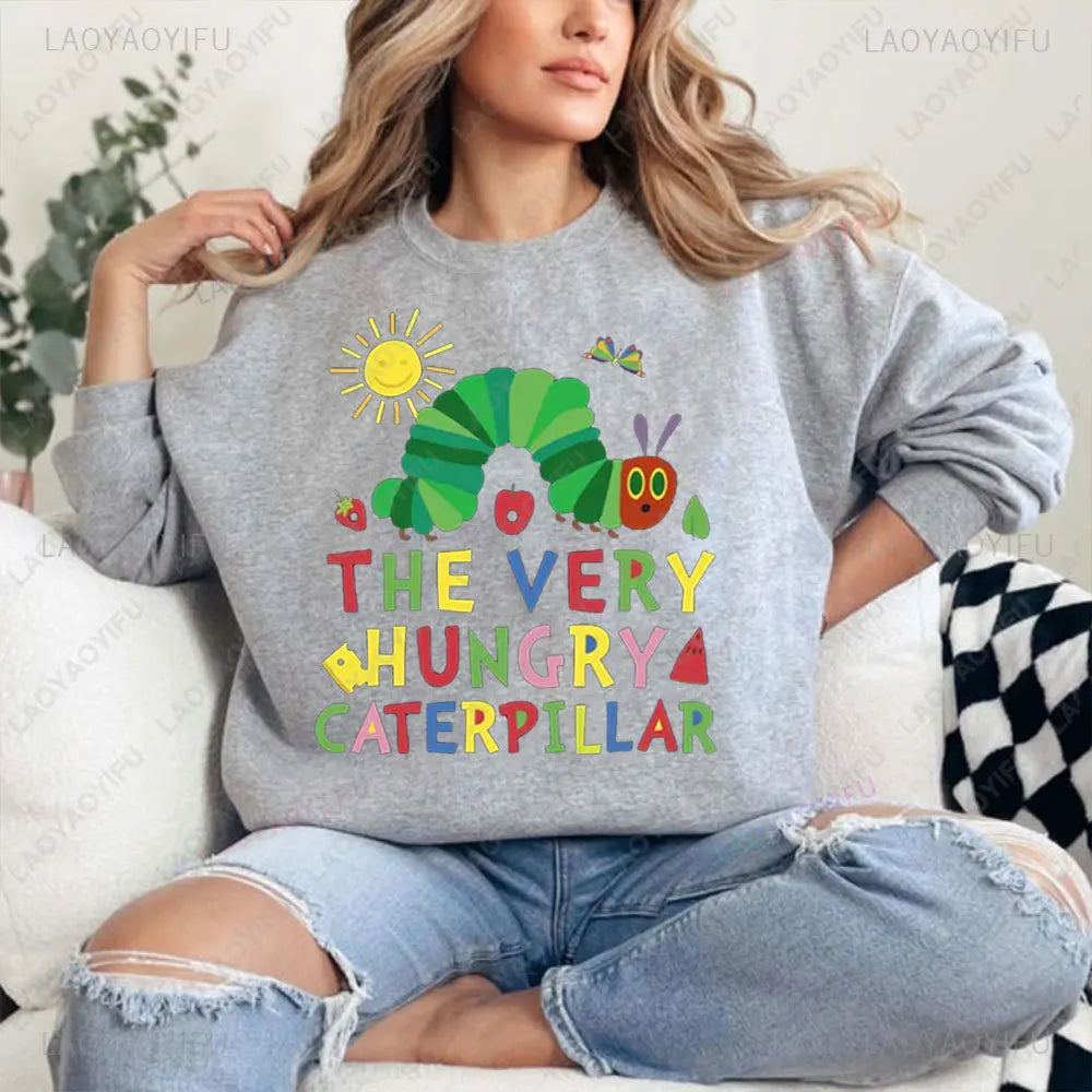 Caterpillar Graphic Long Sleeve Pullover Casual Sweatshirt for Layering