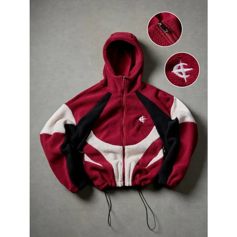Hooded Long Sleeve Full Zip Casual Streetwear Jacket