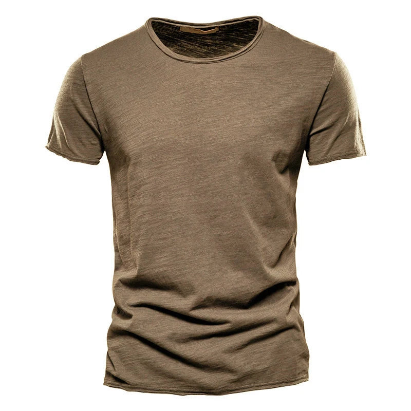 Men’s Cotton Knit Crew-Neck T-Shirt with Short Sleeves