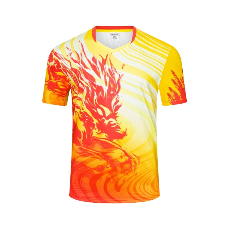 Printed Court Sports Short Sleeve T-shirt For Sports Outfits