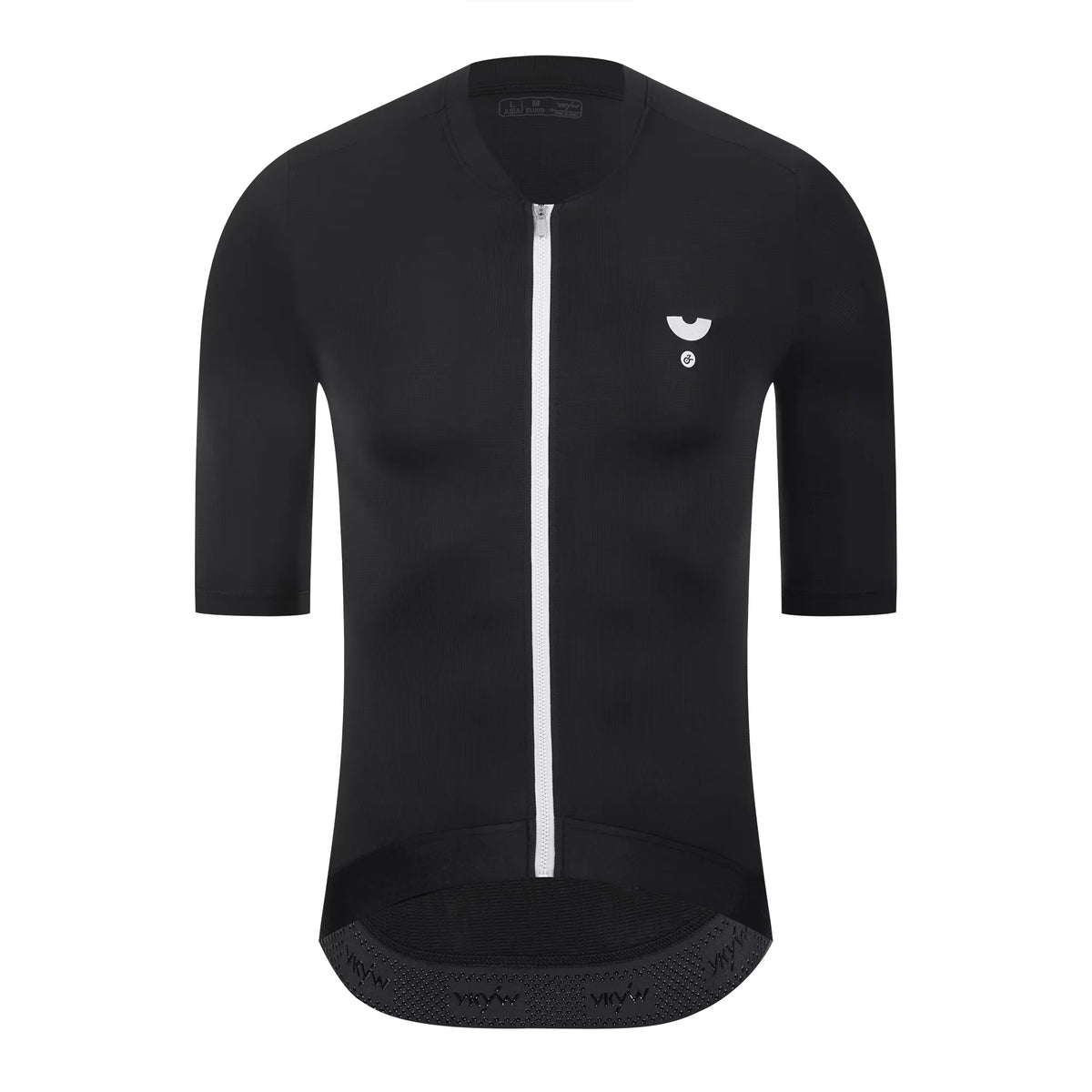 Men's V-Neck Short Sleeve Full-Zip Cycling Jersey with Rear Pockets