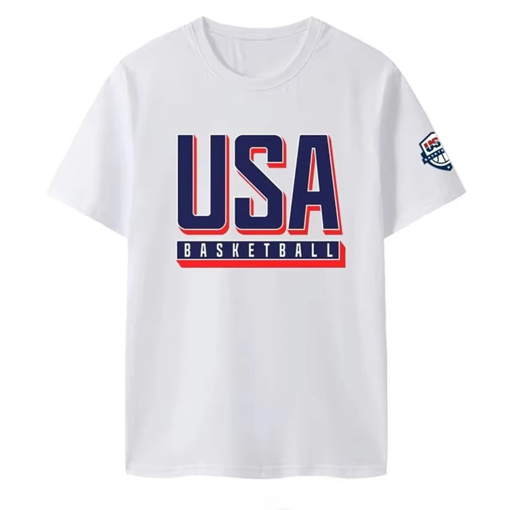 USA Basketball Graphic Short Sleeve T-shirt For Sports Outfits