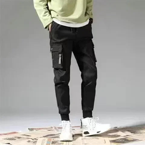Women's Cargo Joggers with Drawstring Waist and Contrast Panel Style Options