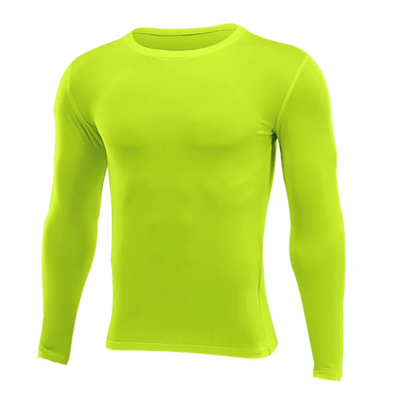 Fitted Crew Neck Long Sleeve Compression T Shirt