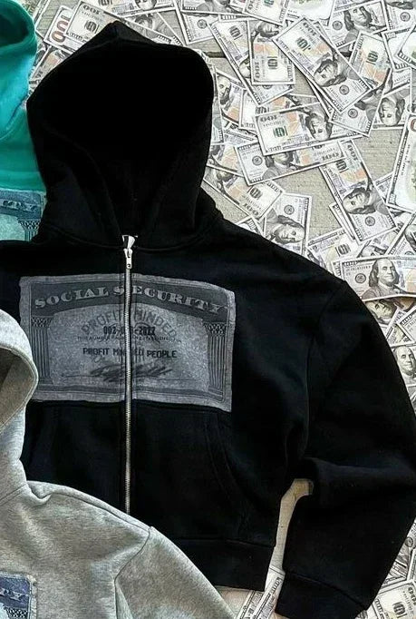 Men's Letter-Graphic Long-Sleeve Zip-Front Hoodie
