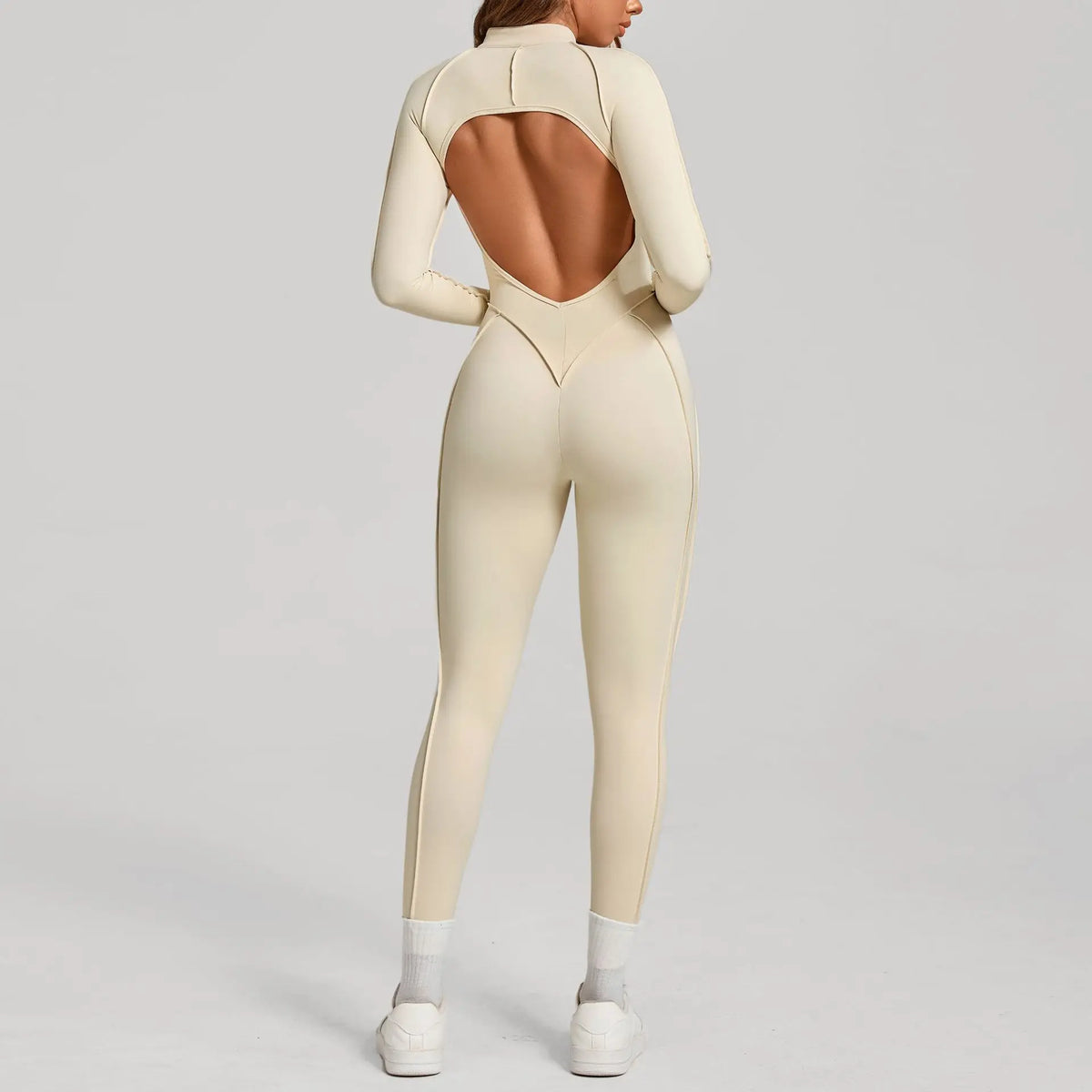 Women's Zip Front Contour Seam Workout One Piece in Long and Short Styles