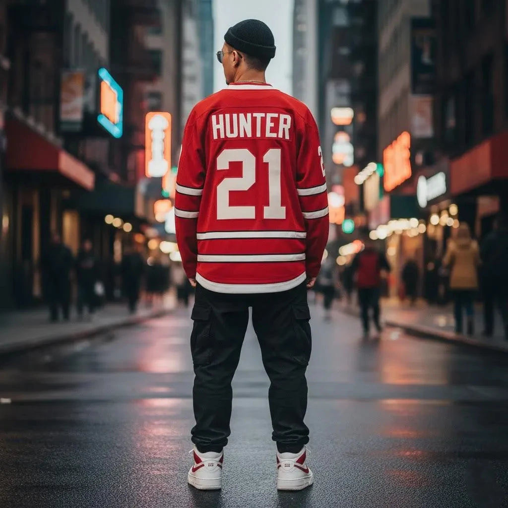 Rivalry Player Number Graphic Long Sleeve Jersey For Sports Outfits