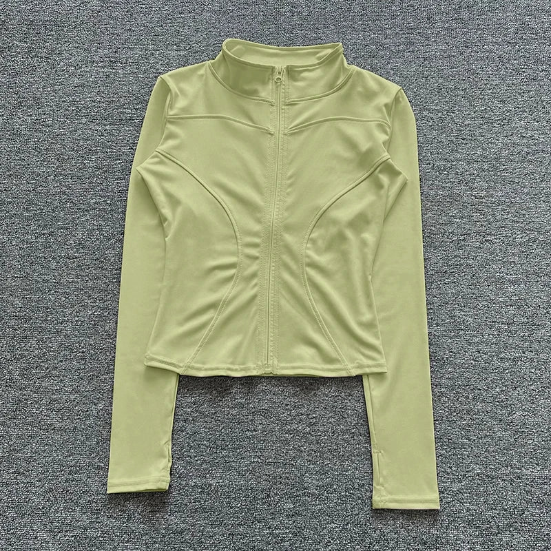 Long-Sleeve Zip-Front Workout Jacket