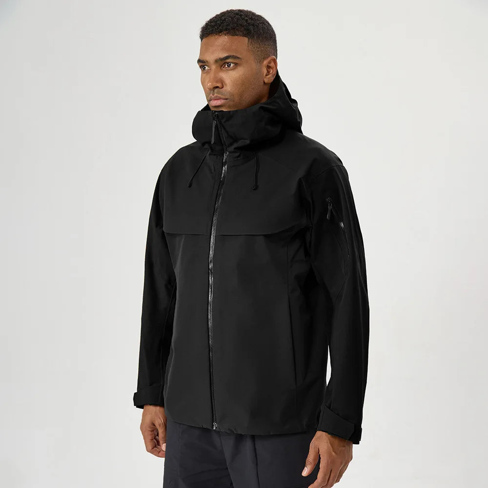 Color Block Hooded Full Zip Long Sleeve Outdoor Jacket
