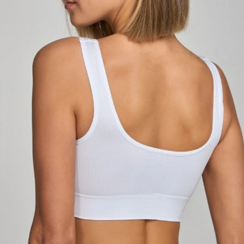 Women's Scoop Neck Wide Strap Sports Bra