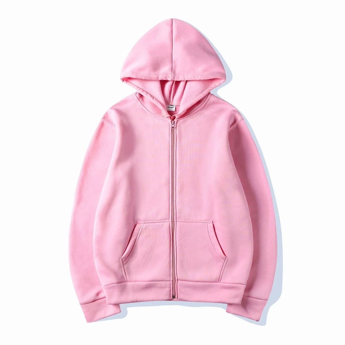 Long Sleeve Full Zip Casual Hooded Sweatshirt for Layering