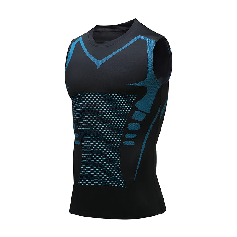 Men's Sleeveless Training Tank Top with Contrast Seam Details