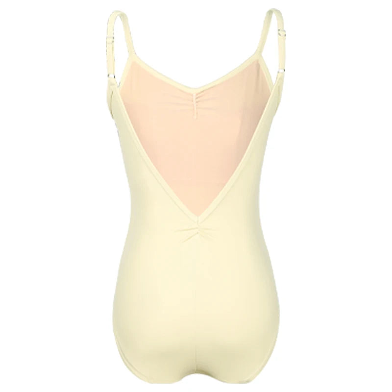 Women's Classic Camisole Ballet Leotard with Ruched Front and V Back