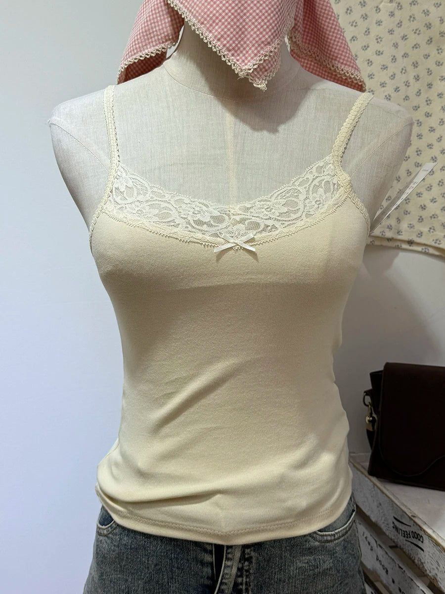 Women's Cotton Camisole and Bandeau Tops with Lace and Ruched Style Options