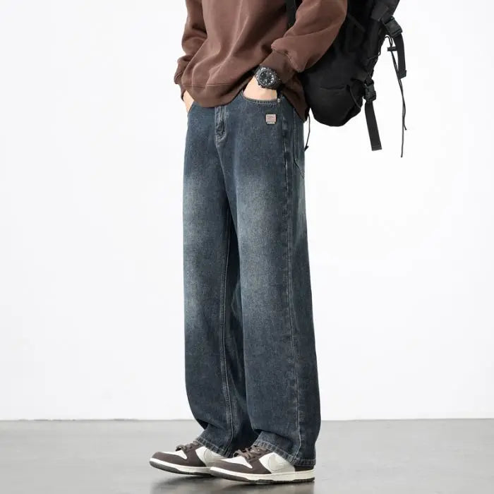 Men's Wide Leg Denim Jeans for Casual Everyday Wear