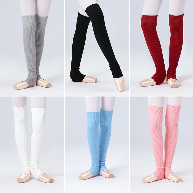 Ribbed Ballet Leg Warmers with Open Heel Foot Shape