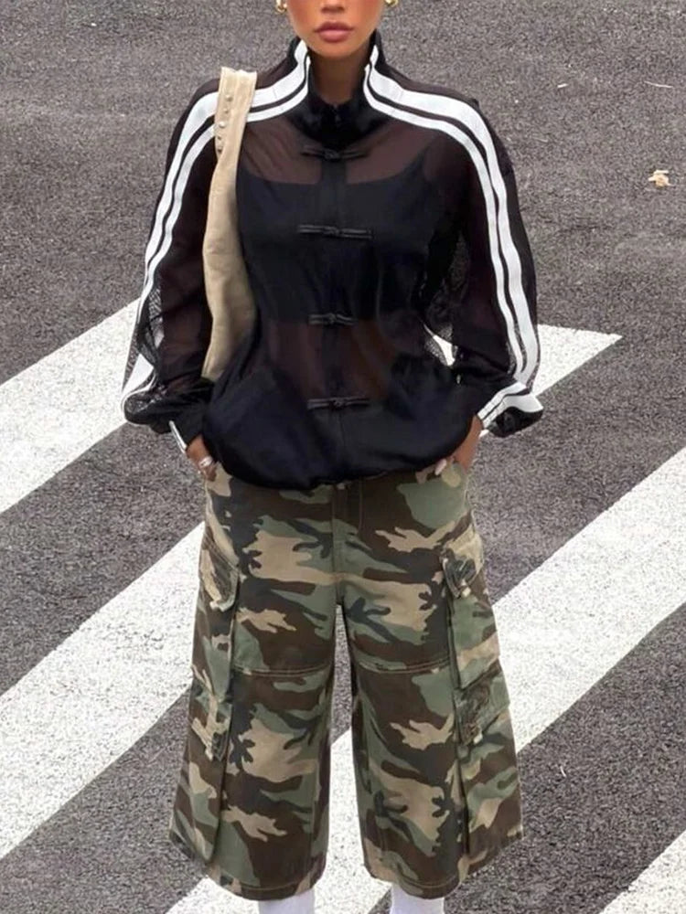 Long Sleeve Casual Front Closure Streetwear Jacket for Layering