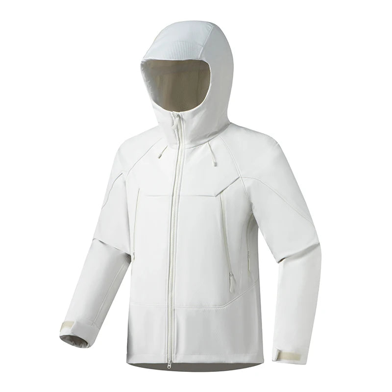Hooded Long Sleeve Full Zip Outdoor Hiking Jacket with Pockets